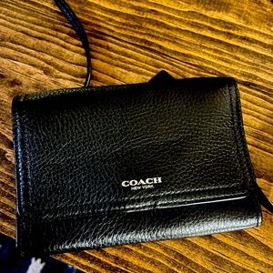 Black Leather Coach Cross Body Bag